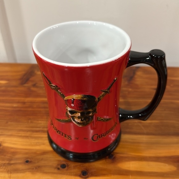 Disney Parks Pirates Of The Caribbean Red Skull 3D Raised Mug - Picture 2 of 5